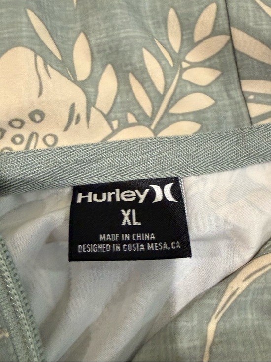 Hurley Teal Tropical Print Quarter Zip Hoodie Pullover Size XL NWT - Picture 8 of 8